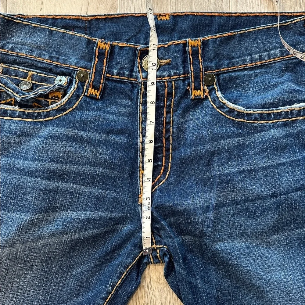True Religion Made In USA Ricky Blue Meduim Wash Jeans Straight Leg Size 34